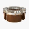 Tempered Glass Round Jewelry Display Counter